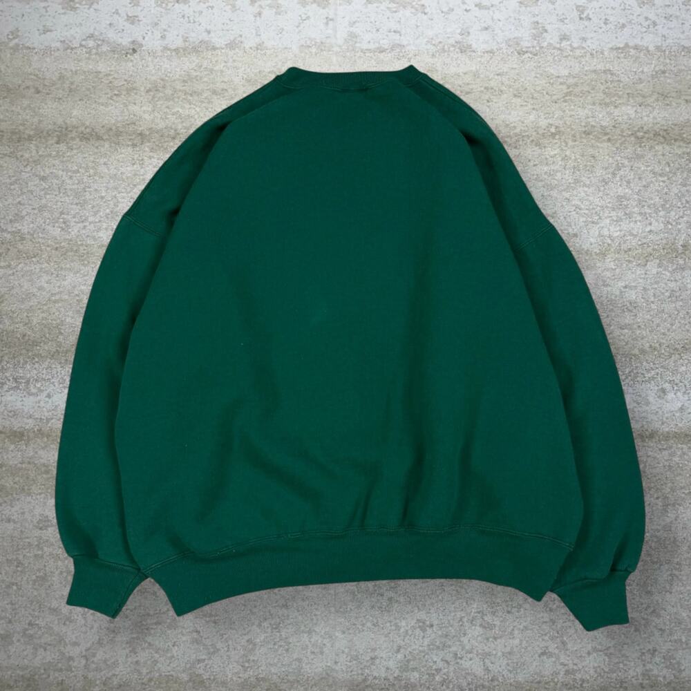 Vintage Hanes Blank Sweatshirt Forest Green Cotton Pullover Crewneck 90s - Picture 2 of 3